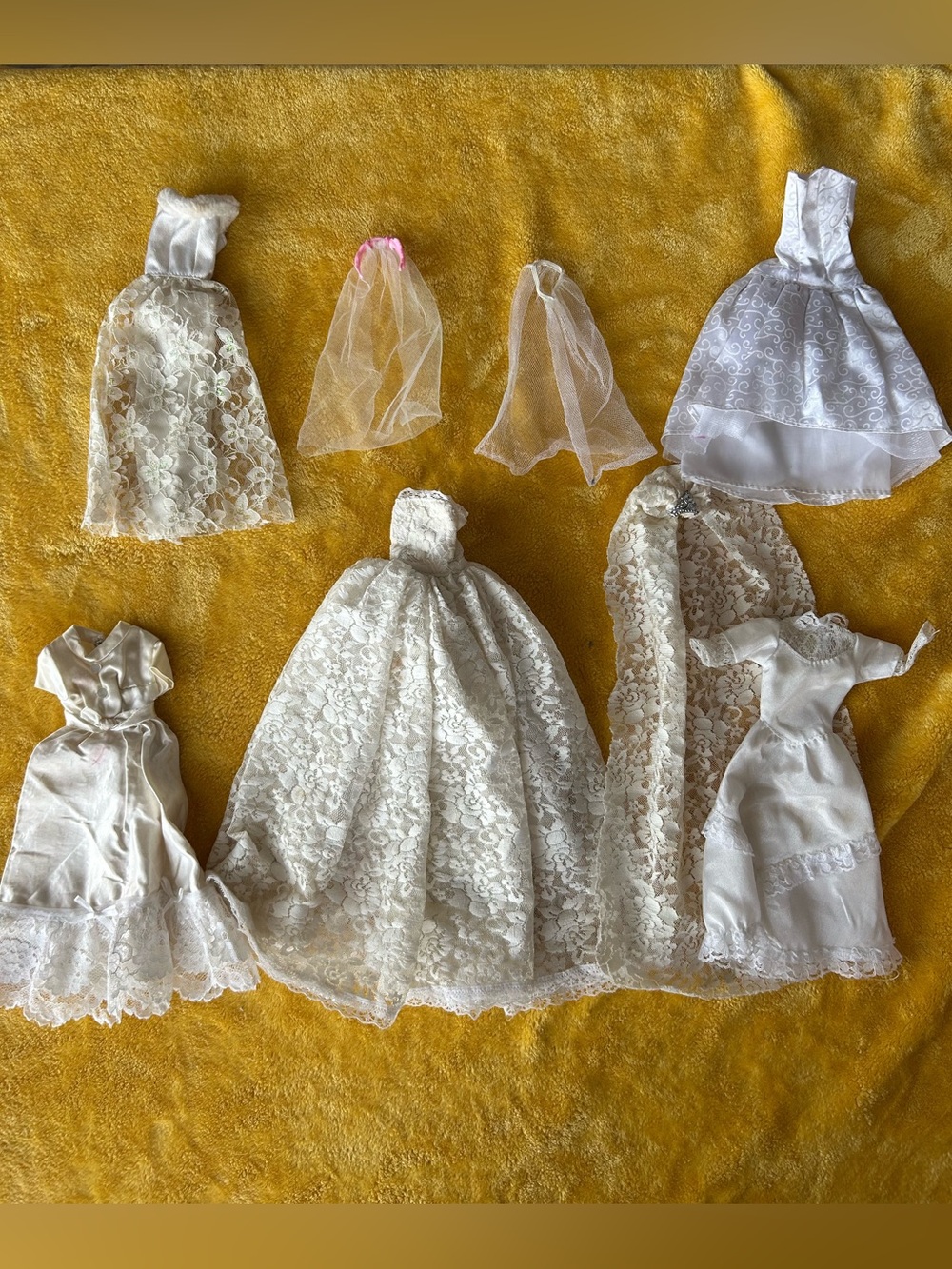 Vintage Barbie Doll Wedding Dress Veil Lot Clothes Accessories